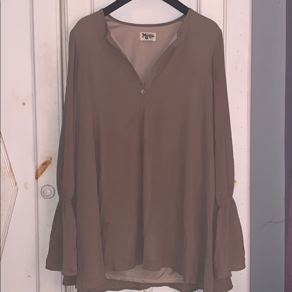Show Me Your Mumu Small Brown Tunic Top